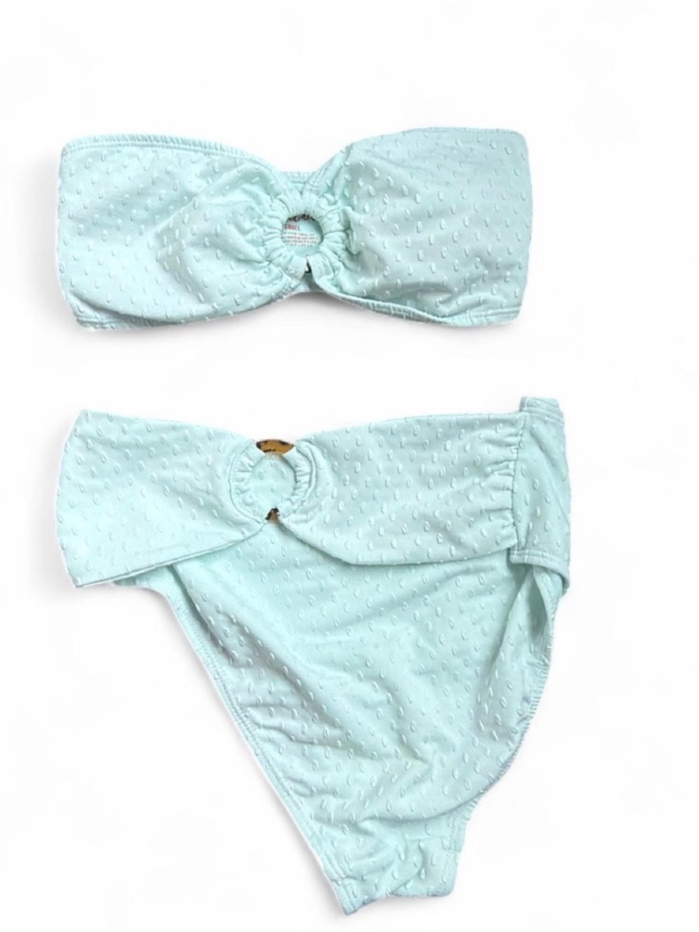 Women’s' Light Aqua Two-Piece Swim Bottom Set with Ring Detail